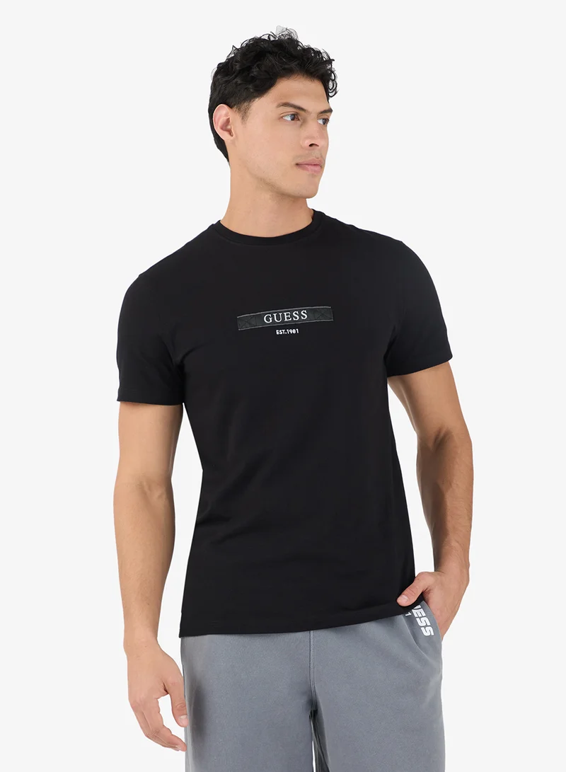 GUESS Crew Neck Short Sleeve Logo Box Tee